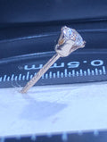 14k gold filled stud earrings with 3mm lab moissanite gemstones in four colors, fine jewelry by RoughDiamondsByMr.