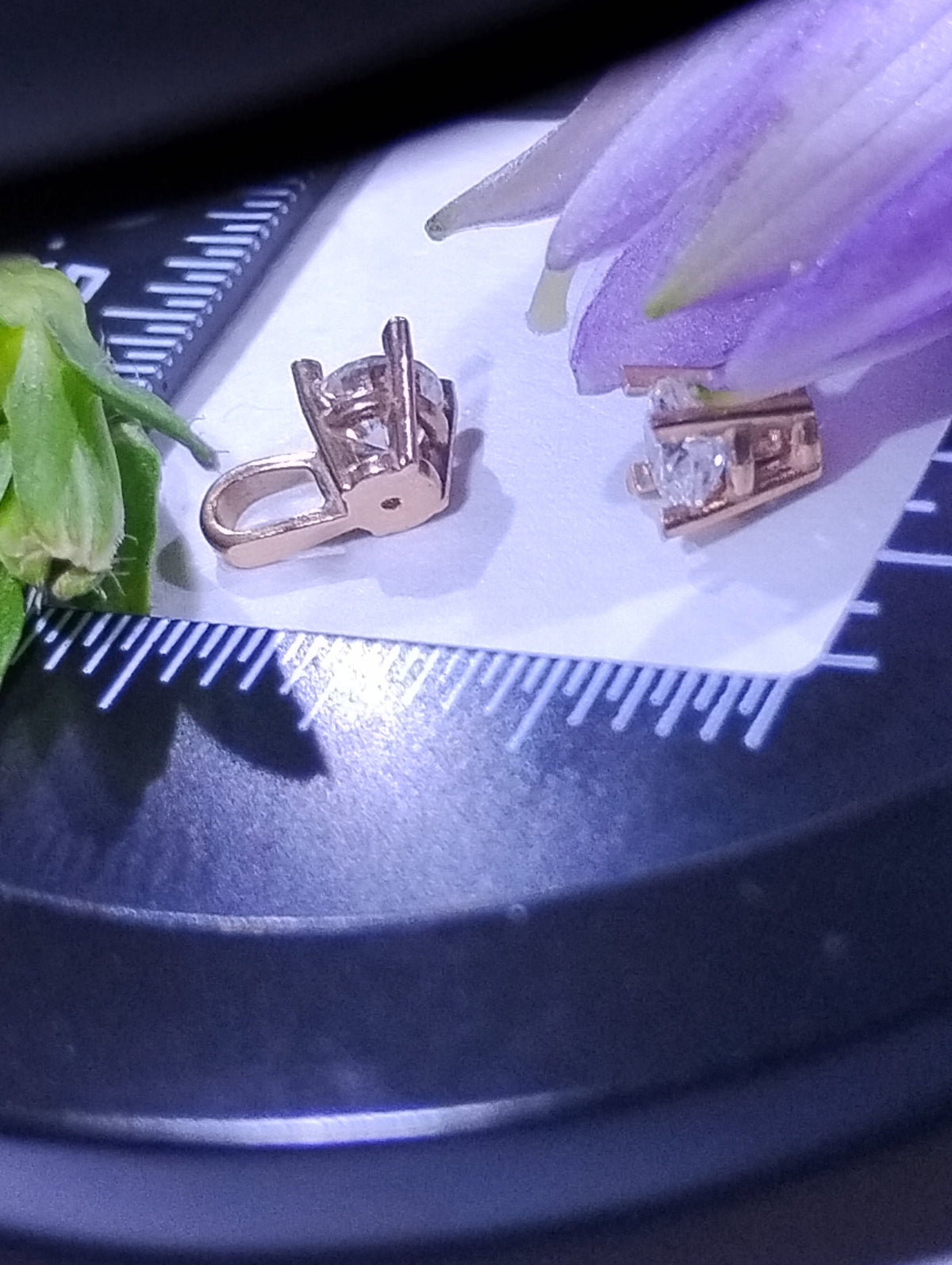 Set of elegant 14k solid gold pendants with 3mm lab moissanite stones, fine jewelry by RoughDiamondsByMr.