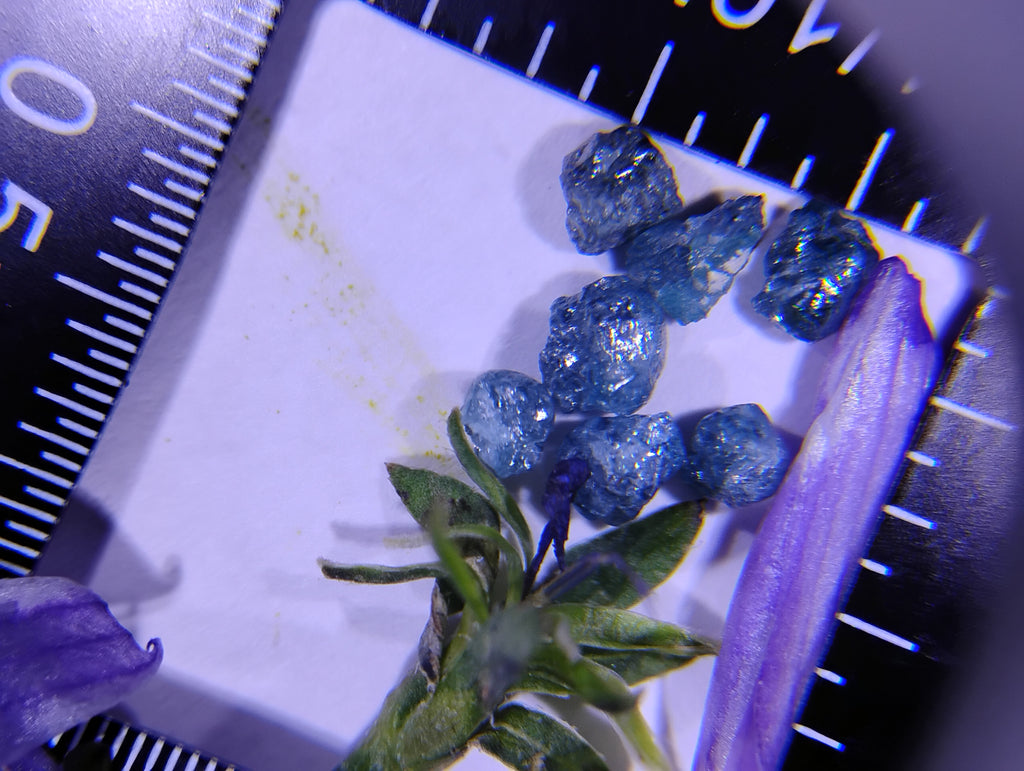 Seven Rough Blue Diamonds | 2 Carats Total Weight