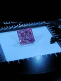 Pink princess cut moissanite pendant in 925 sterling silver with a free natural rough diamond, custom jewelry by RoughDiamondsByMr.