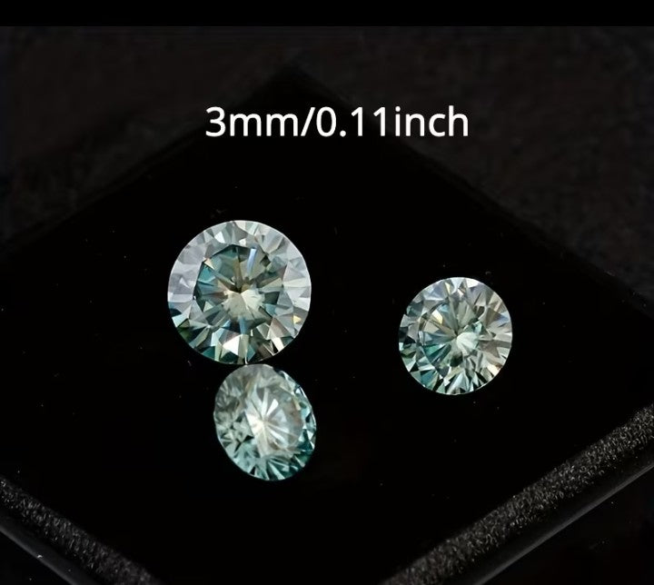14k gold filled stud earring with 3mm lab moissanite gemstone in four colors, fine jewelry by RoughDiamondsByMr.